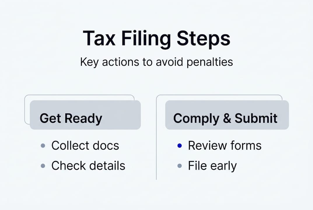 Infographic on tax filing steps for SMBs
