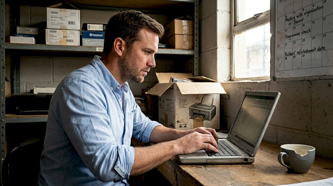 Business owner calculates asset depreciation for tax