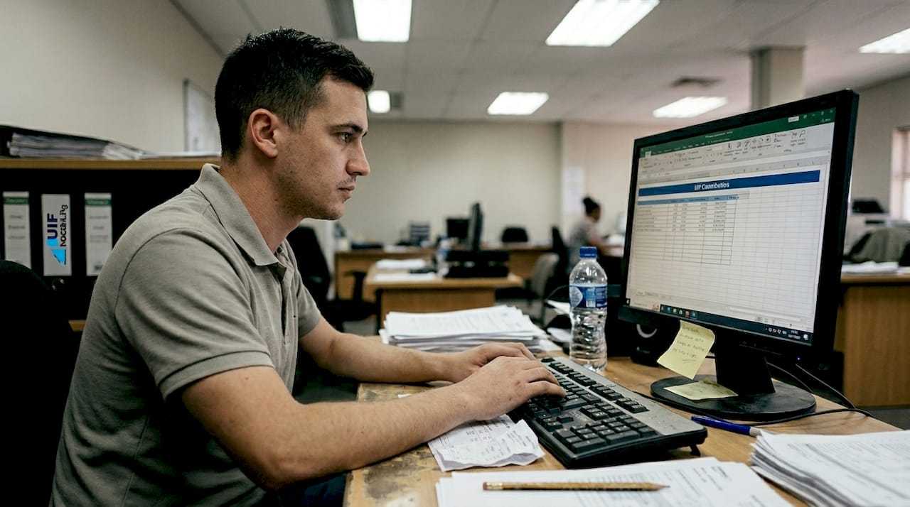 Administrator updates UIF payroll spreadsheet