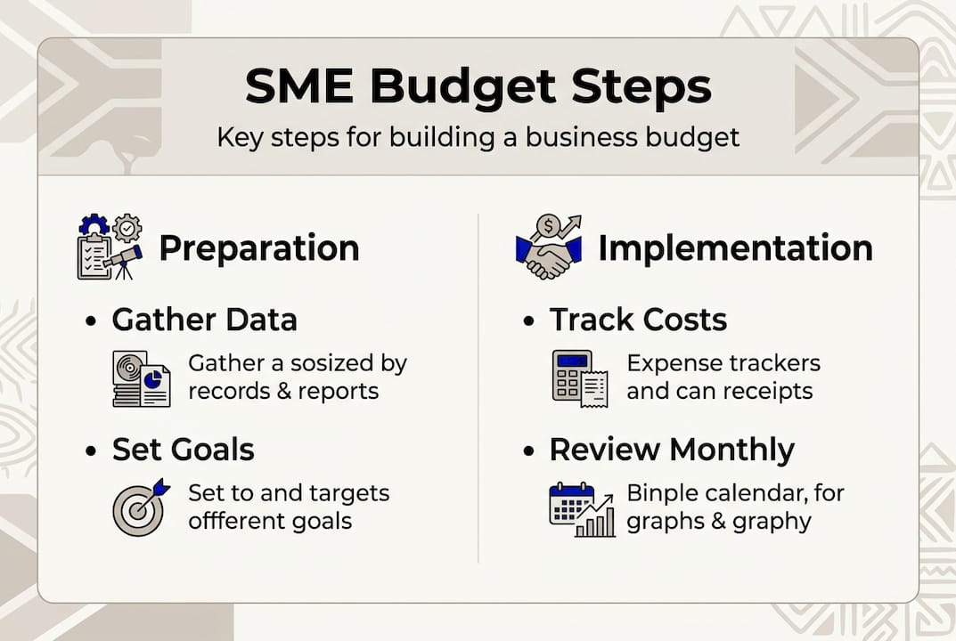 Infographic outlining steps for SME budgeting