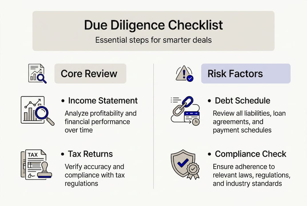 Infographic of key financial due diligence steps