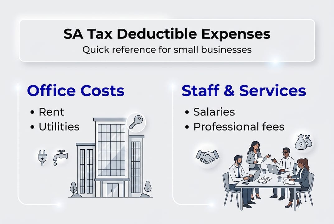 Infographic showing common deductible expenses