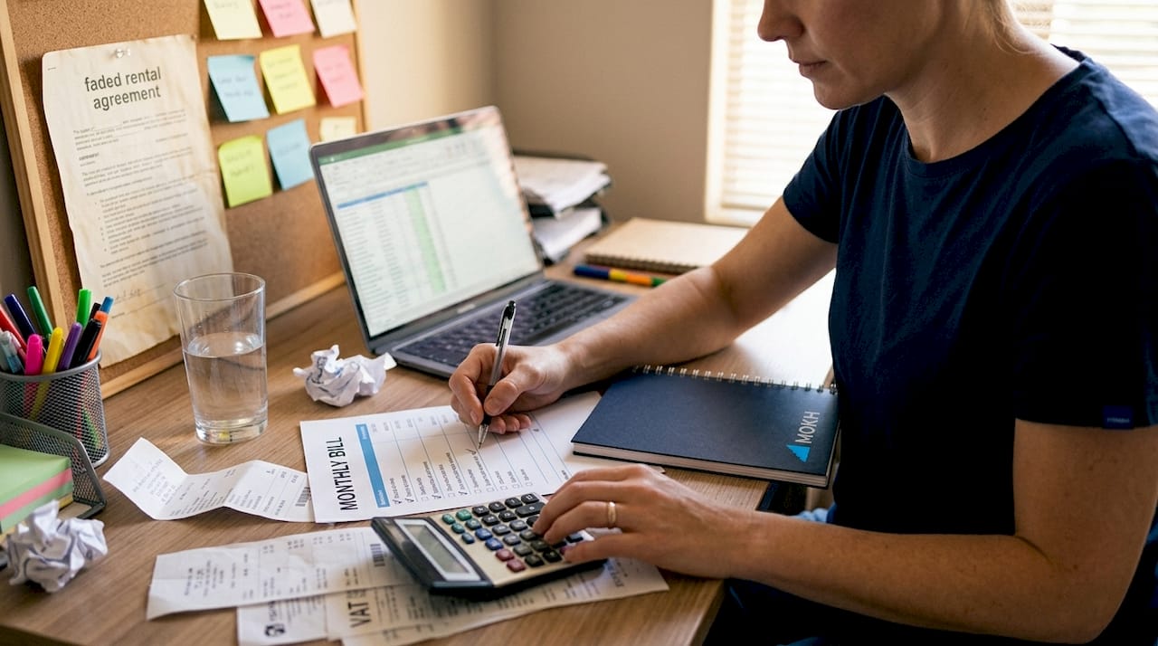 Freelancer calculating home office deductions