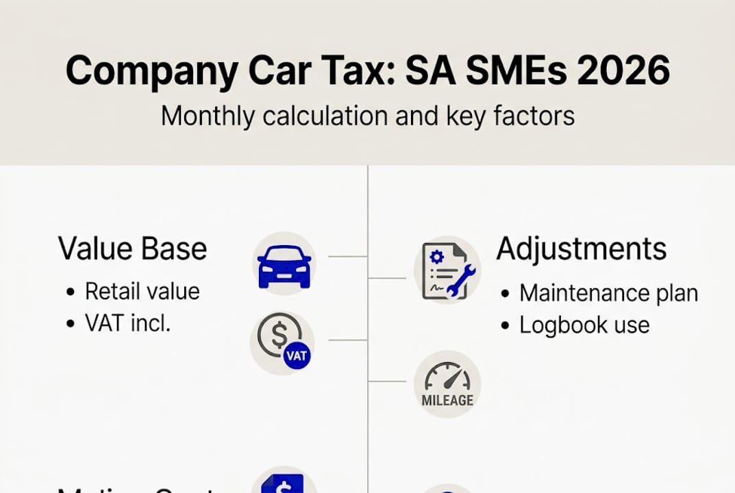 Infographic showing monthly company car tax structure