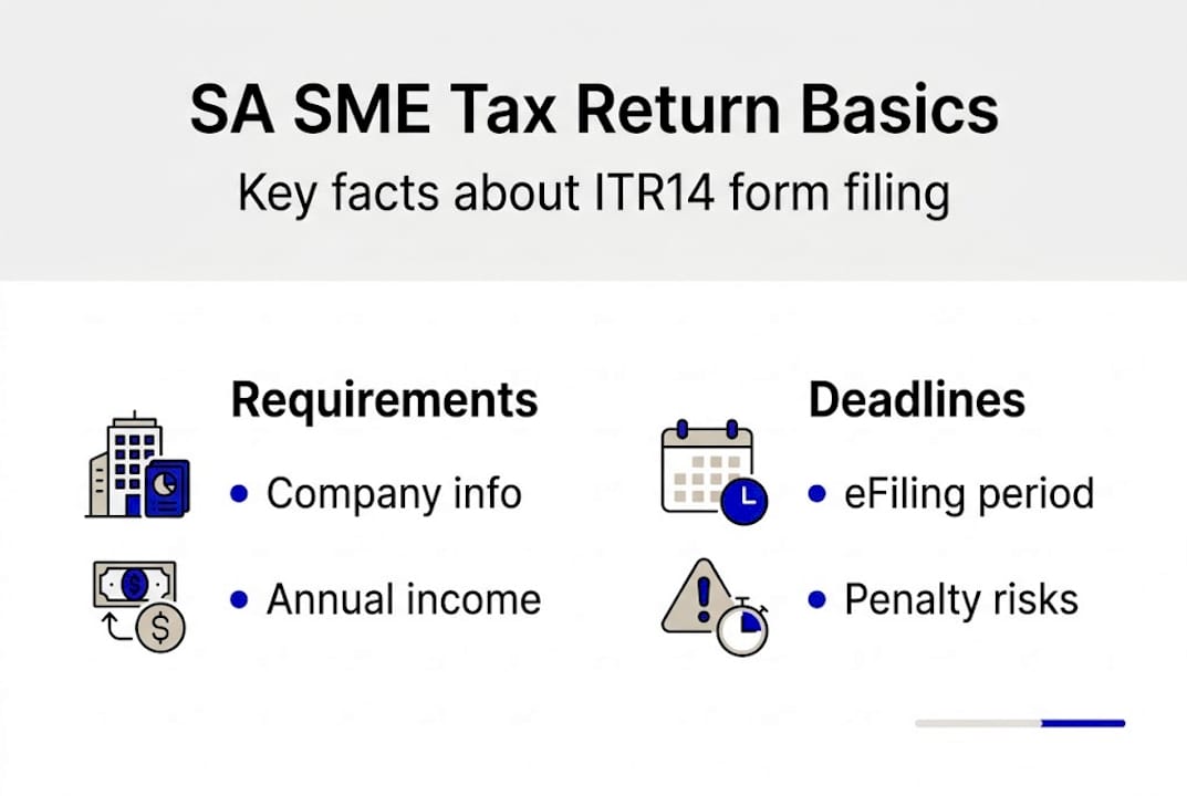 Infographic on ITR14 tax return basics for SMEs