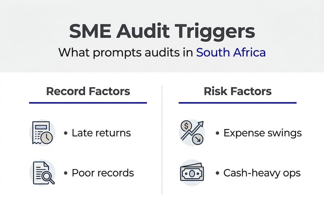 Infographic showing top SME audit triggers