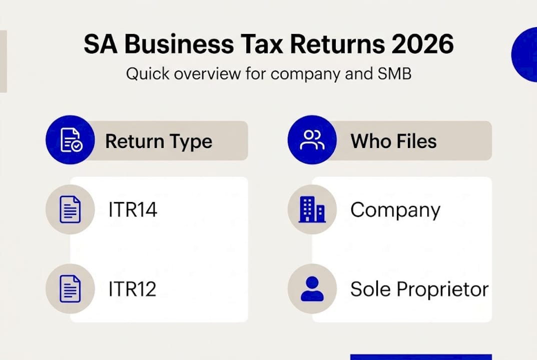 Infographic of SA business tax return options