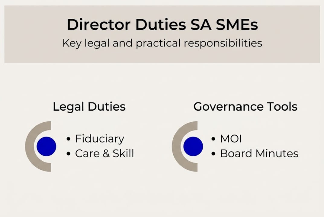 Infographic showing SA director legal responsibilities