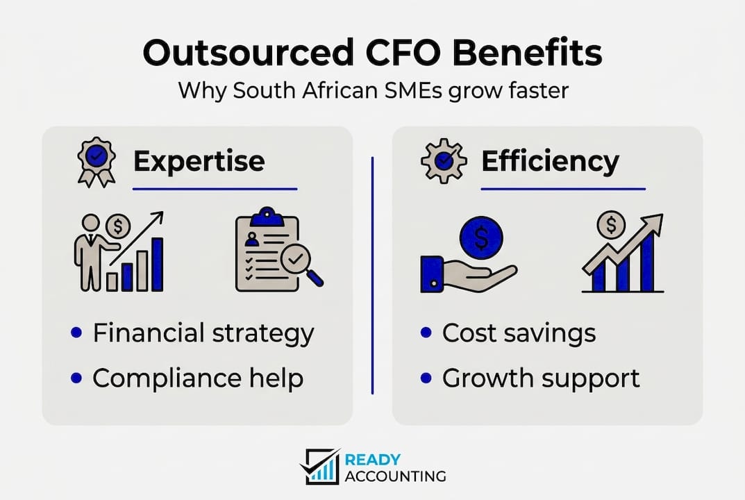Infographic on outsourced CFO benefits for South African SMEs
