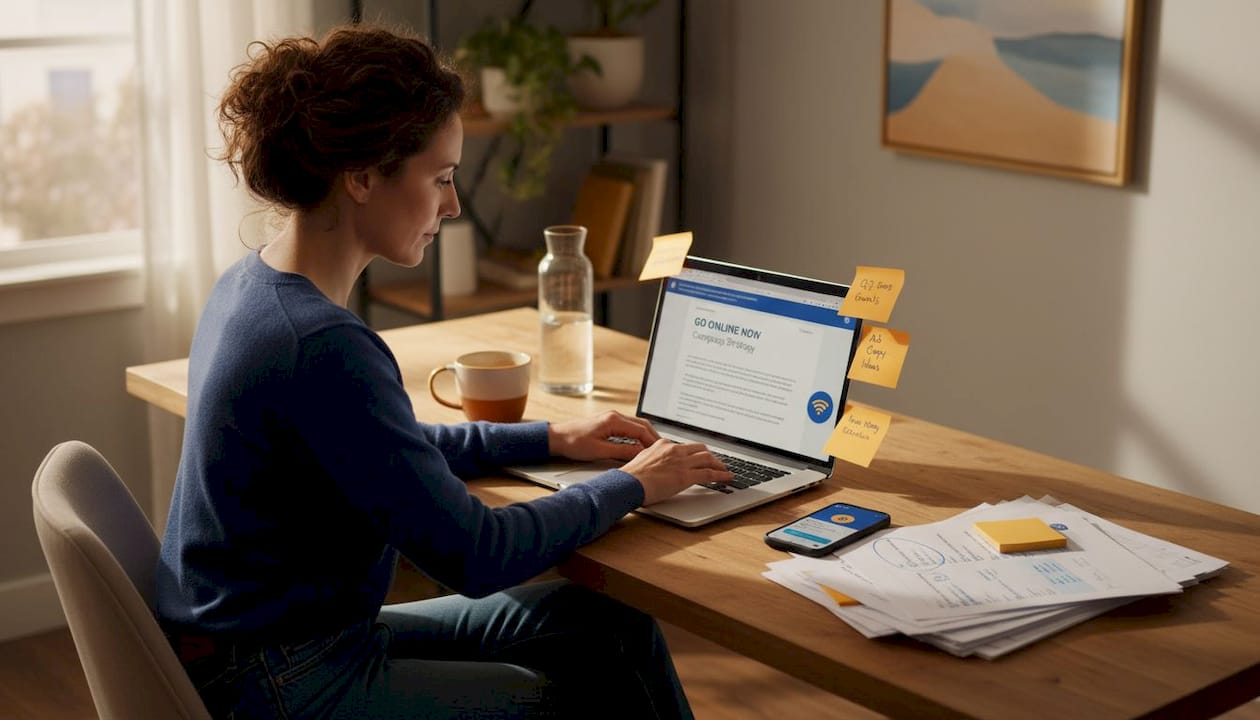SME owner reviewing receipts at home office desk