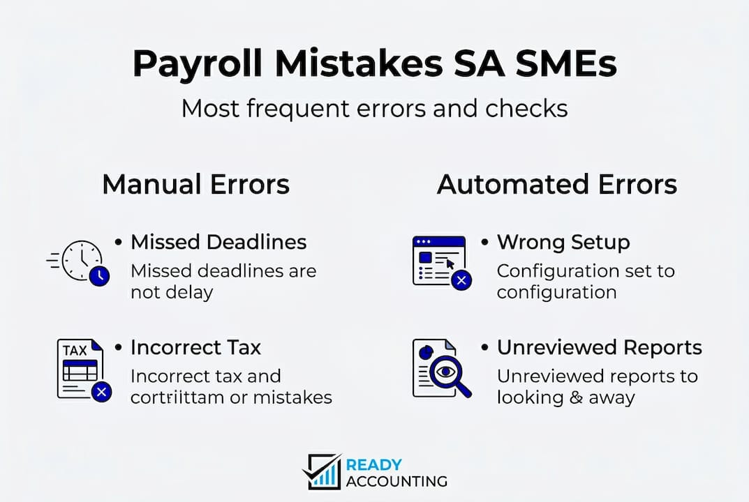 Infographic showing payroll mistakes for SMEs
