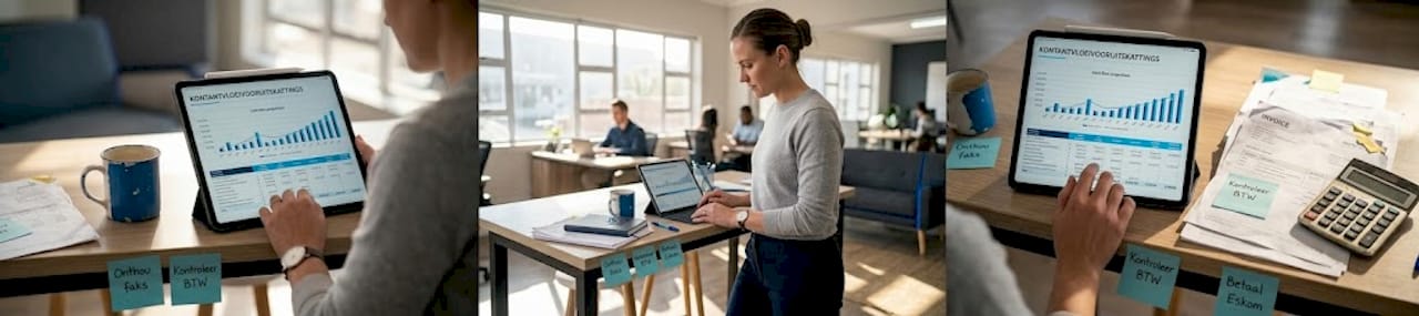 Accountant working on cash flow projections