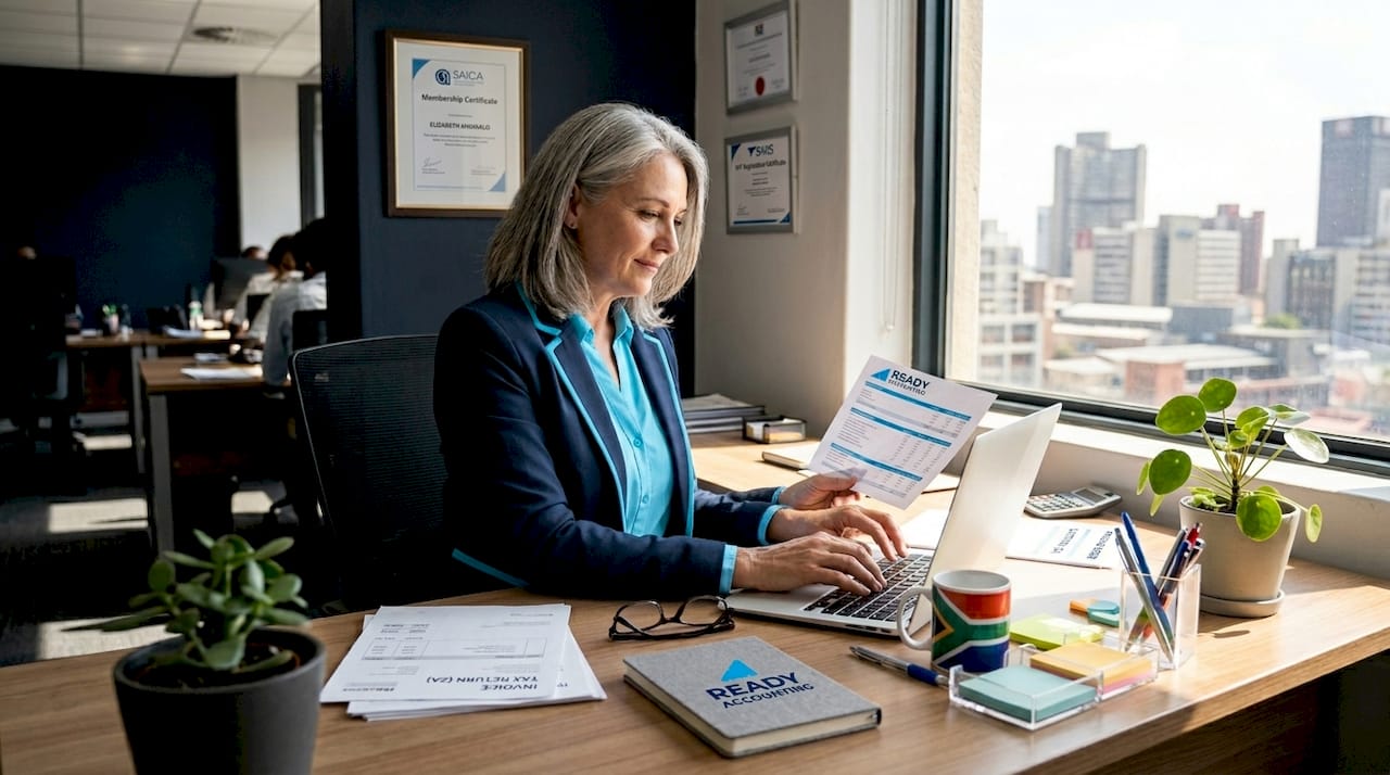 SME owner reviewing financial documents