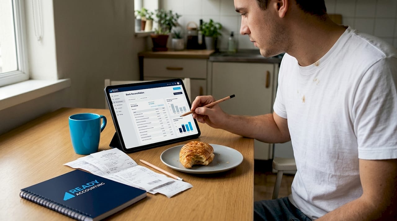 Accountant using cloud platform for finance