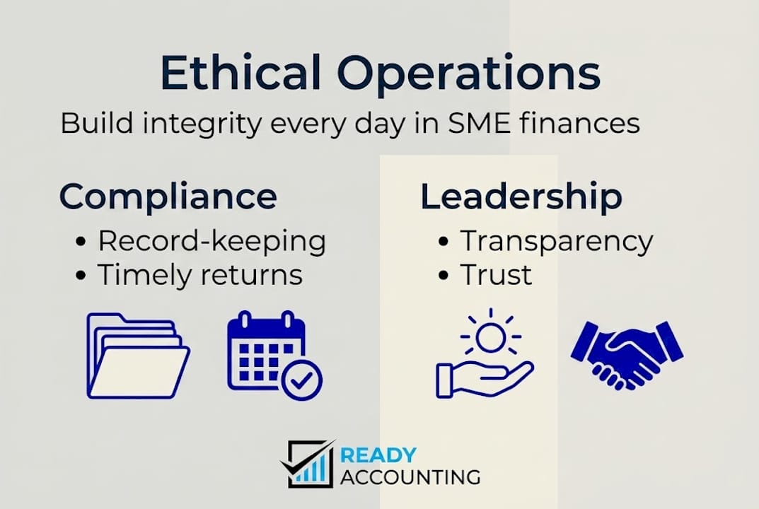 Infographic showing ethical operations principles
