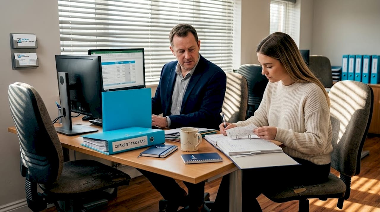 Accountant and bookkeeper working side by side