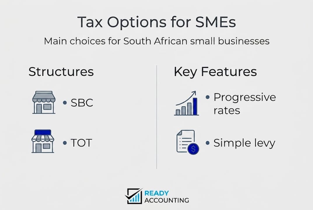 Infographic outlining SME tax structures and features