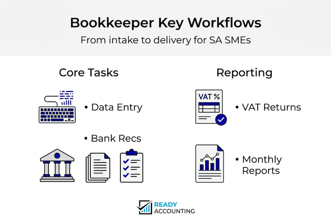Infographic of key bookkeeper workflows