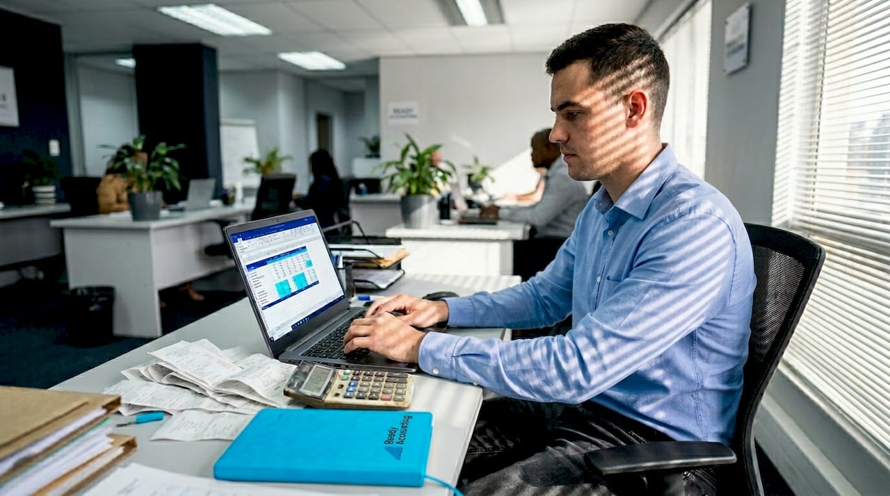 Accountant monitoring cash flow and debtor days