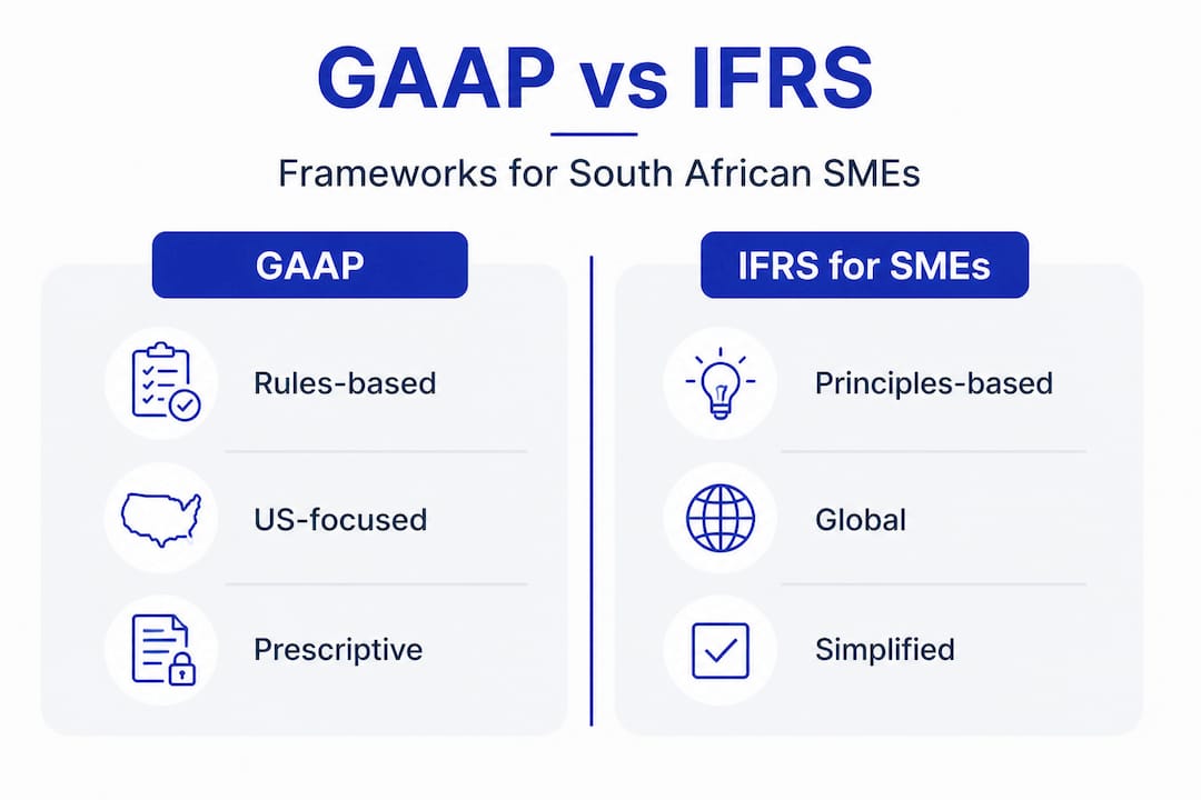 Infographic comparing GAAP versus IFRS for SMEs