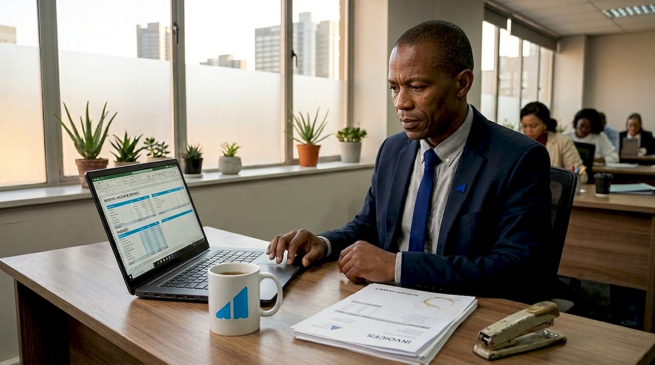 SME owner reviewing audit spreadsheet
