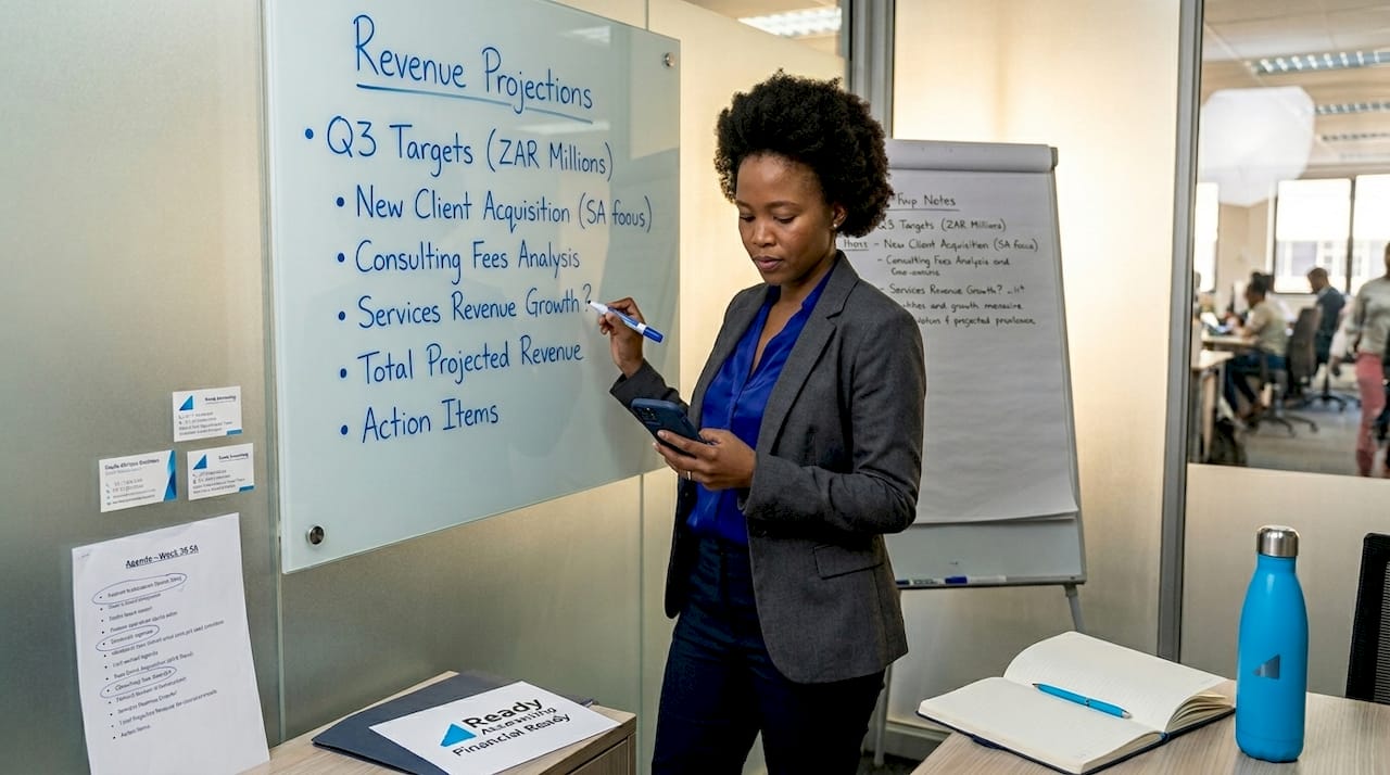 SME owner updating financial projections