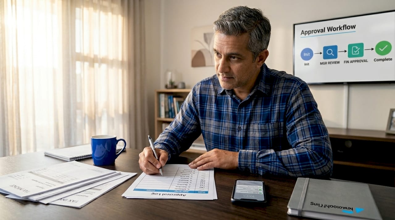 Manager checking SME approval workflow log