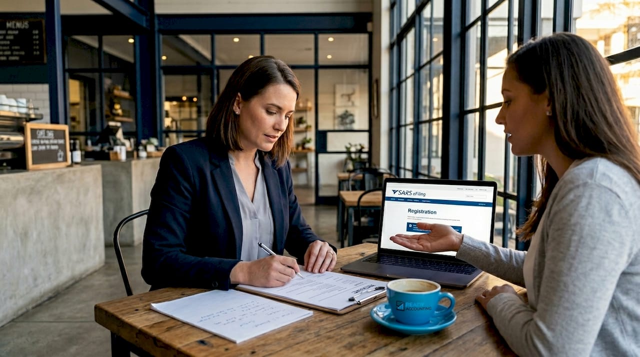 Business owner interviewing tax consultant