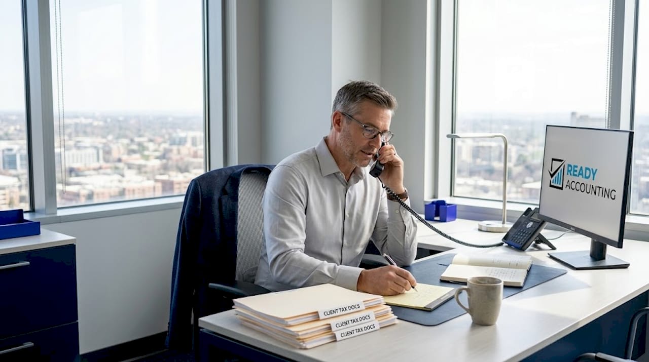 Tax consultant working in business office