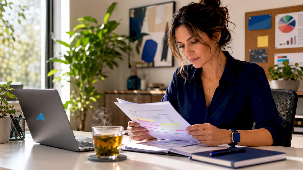 SME owner reviewing business continuity plan