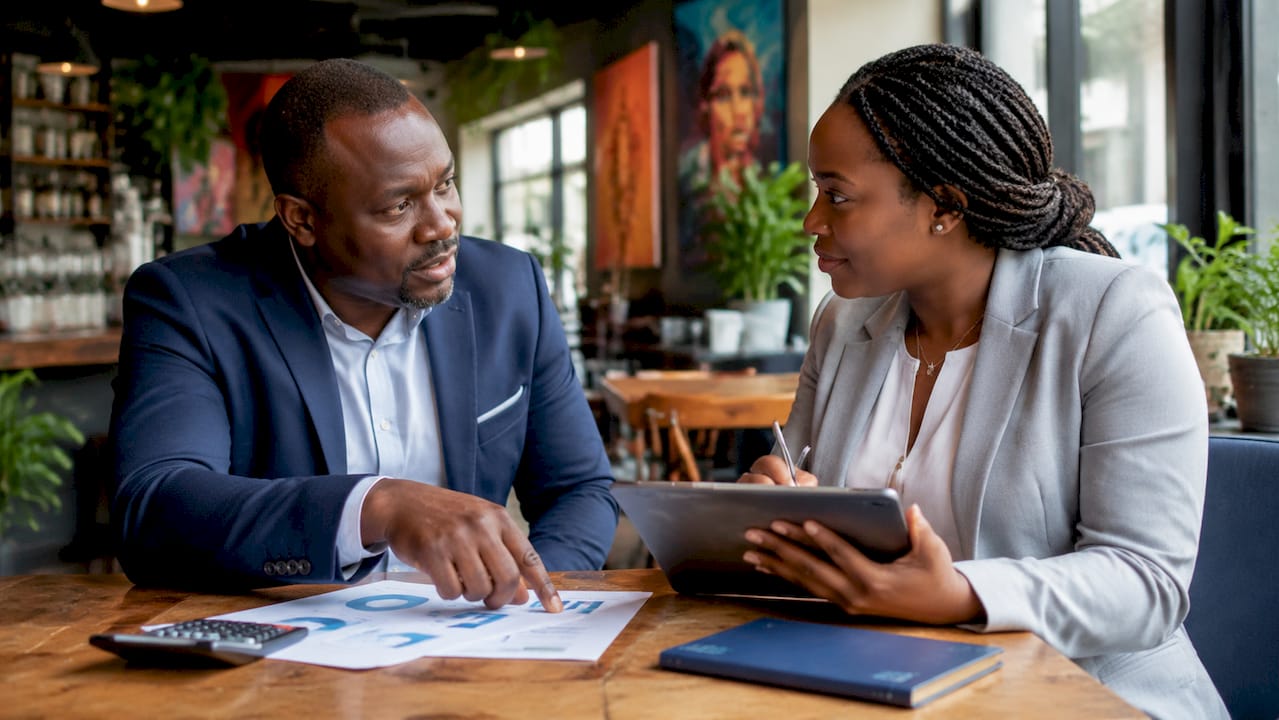 South African SME owner discussing financing options
