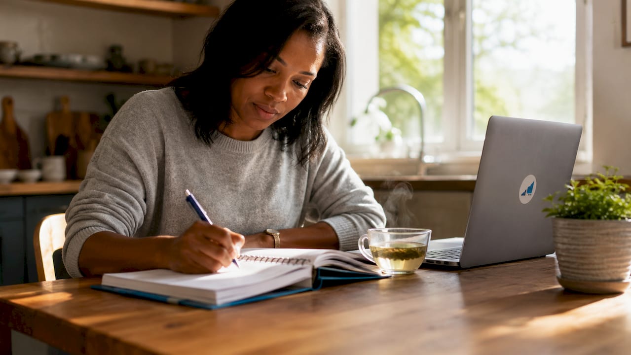 Professional woman planning personal brand strategies