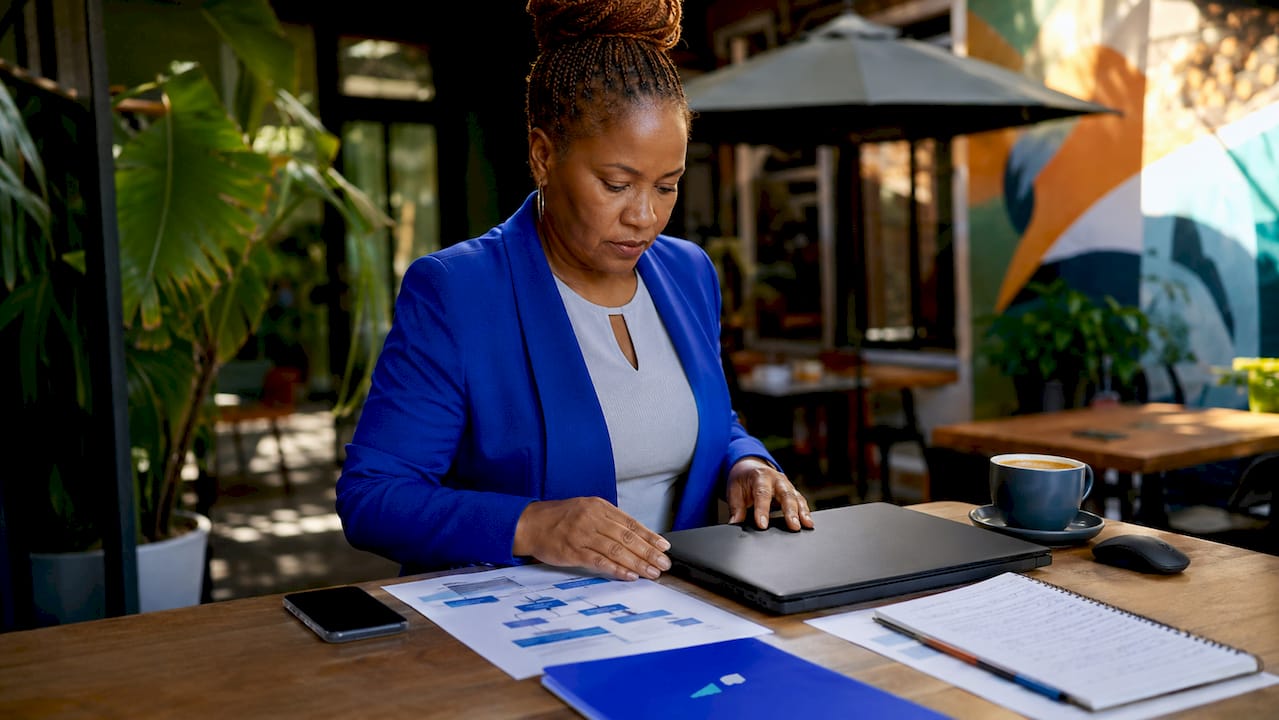South African woman working on digital transformation plans