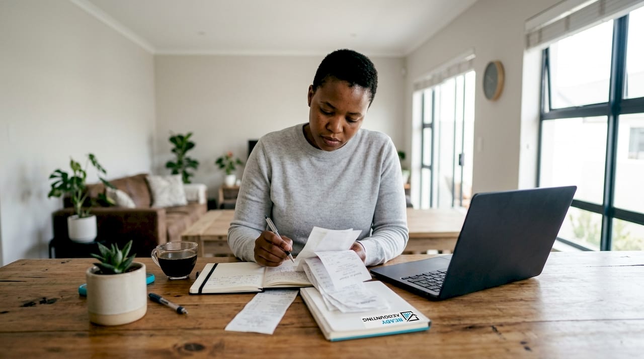 South African SME owner tracking business expenses