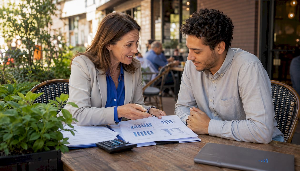 Accountant explaining turnover thresholds to client