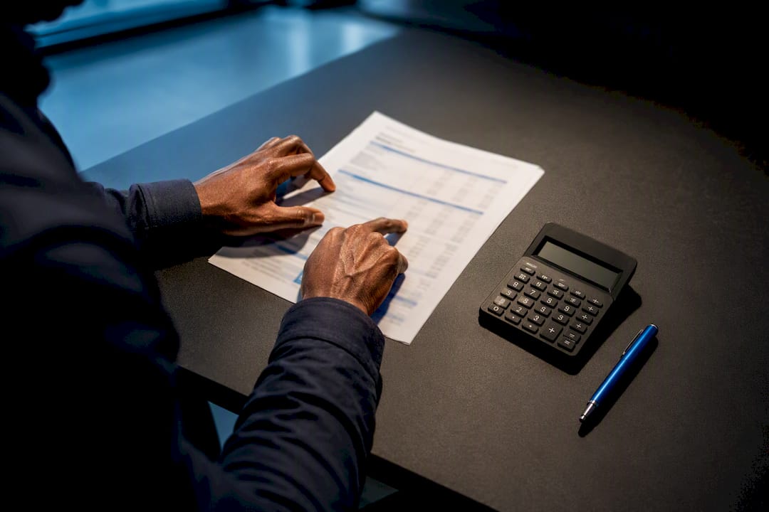 Cash flow statement reconciliation at a desk