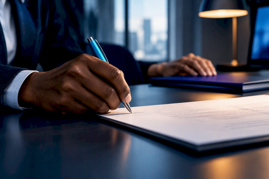 Professional signing financial statements