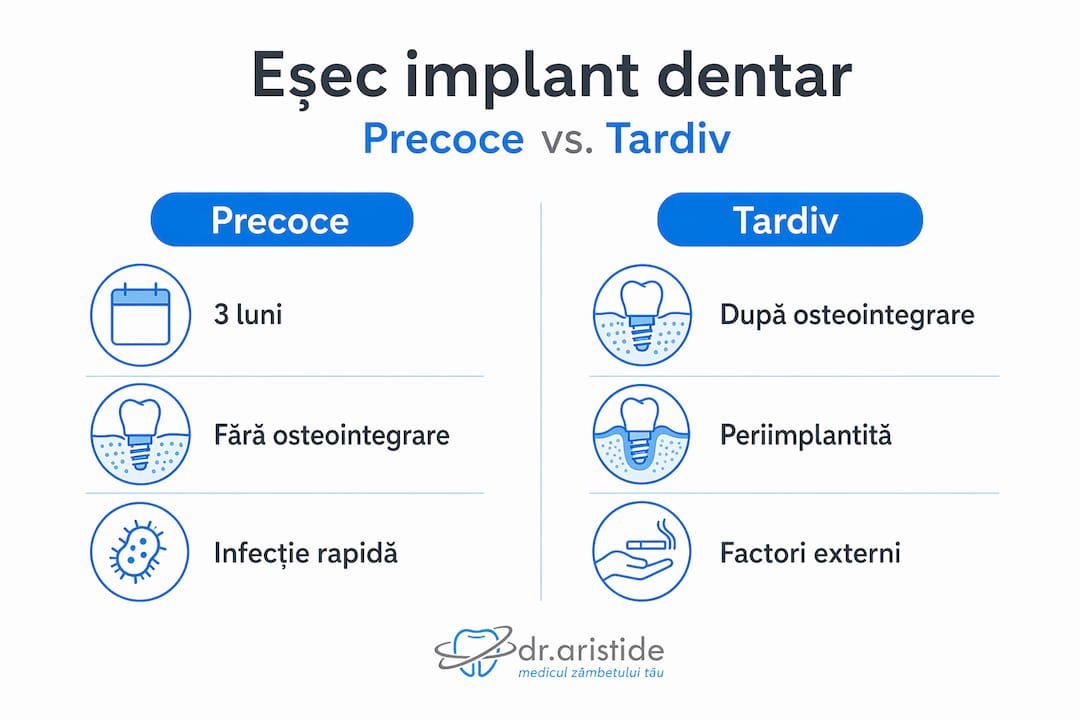 Infografic: tipuri de probleme care pot apărea după implantul dentar