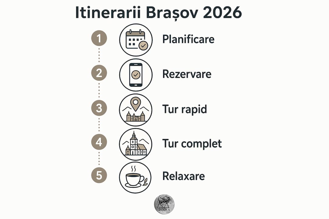 Infografic: etapele unui traseu prin Brașov în 2026