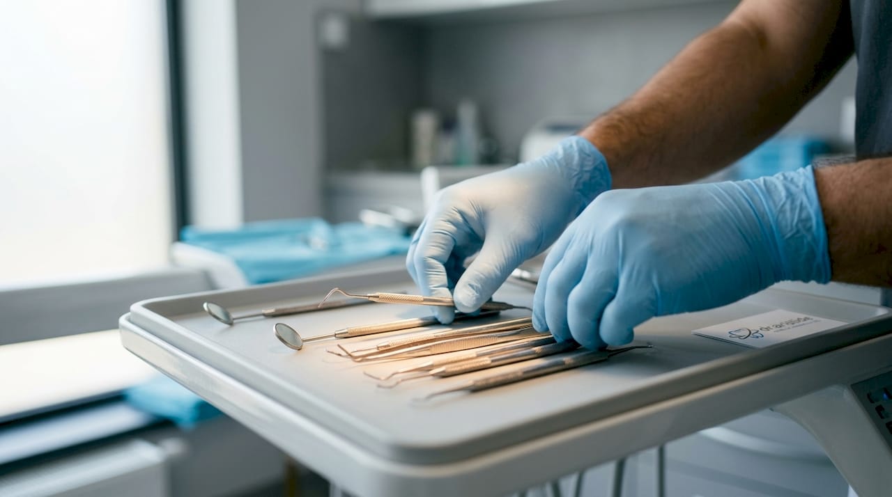 Instrumente stomatologice de ultimă generație într-o clinică modernă, luminoasă