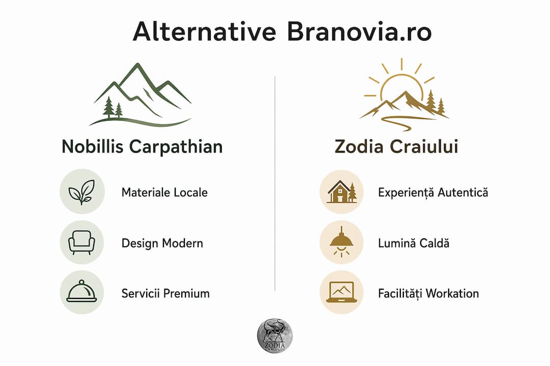Comparație vizuală a celor mai apreciate hoteluri boutique din zona Piatra Craiului