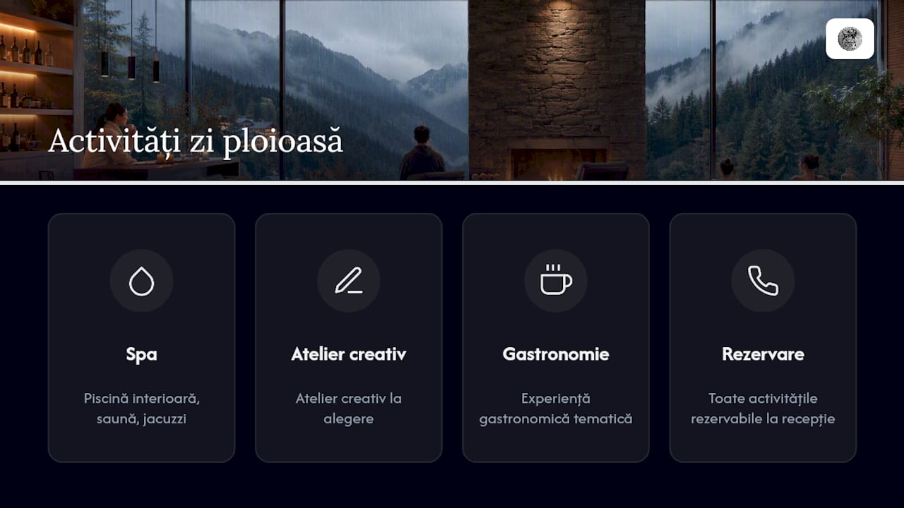 Diagramă a componentelor pachetului de experiență boutique
