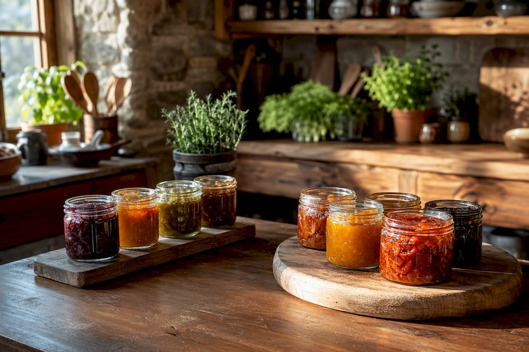 Borcanase cu chutney-uri în bucătăria alpină