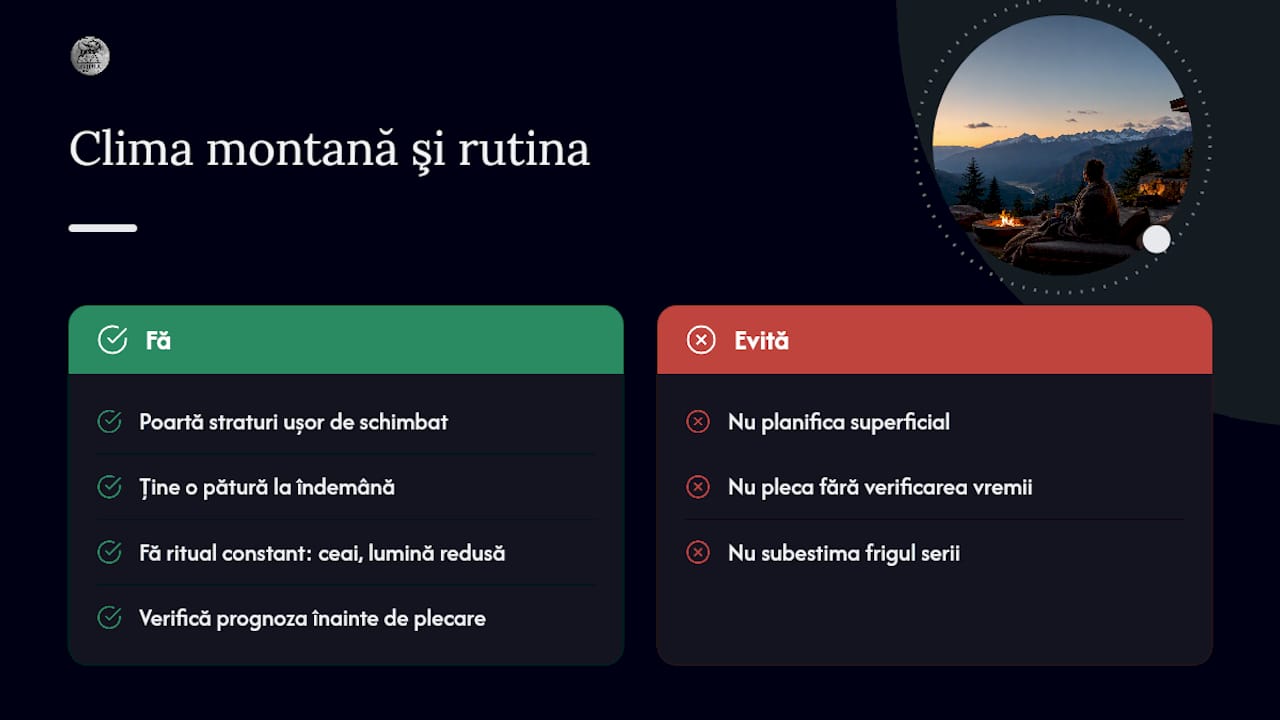 Factorii climatici care influențează rutina de seară