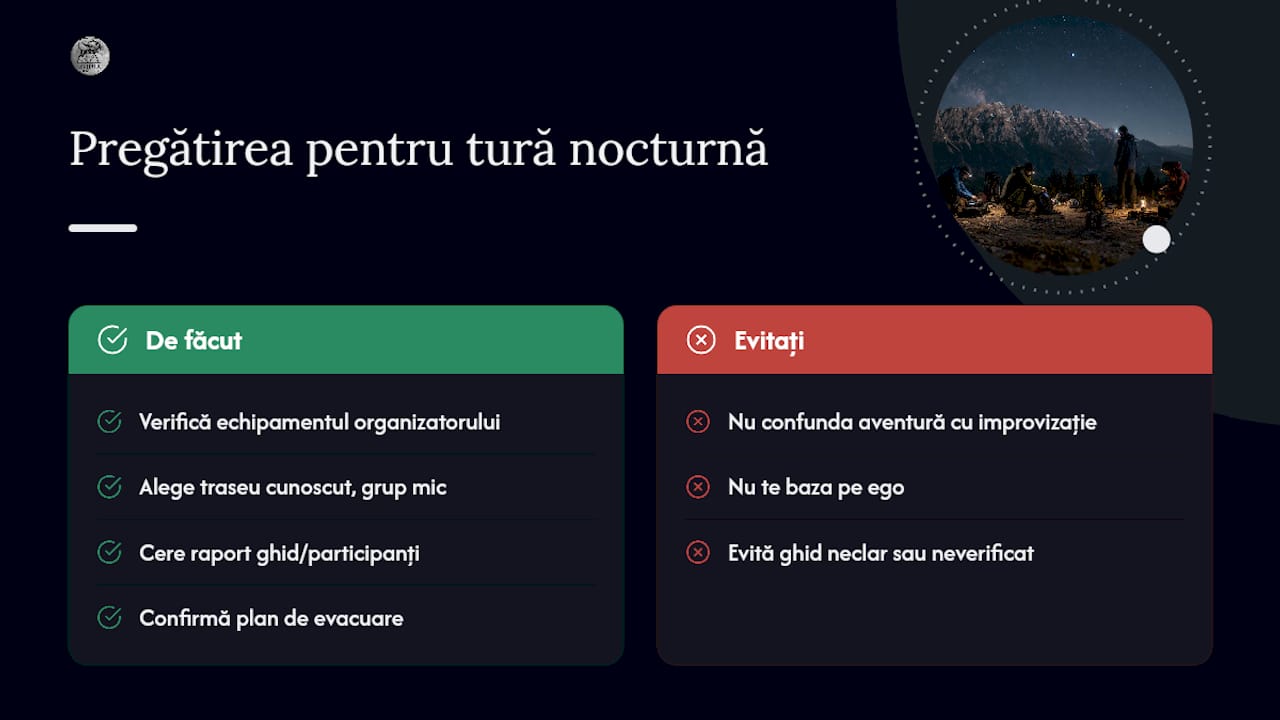 Ce spune Iancu despre pregătirea reală pentru o tură nocturnă — overview diagram