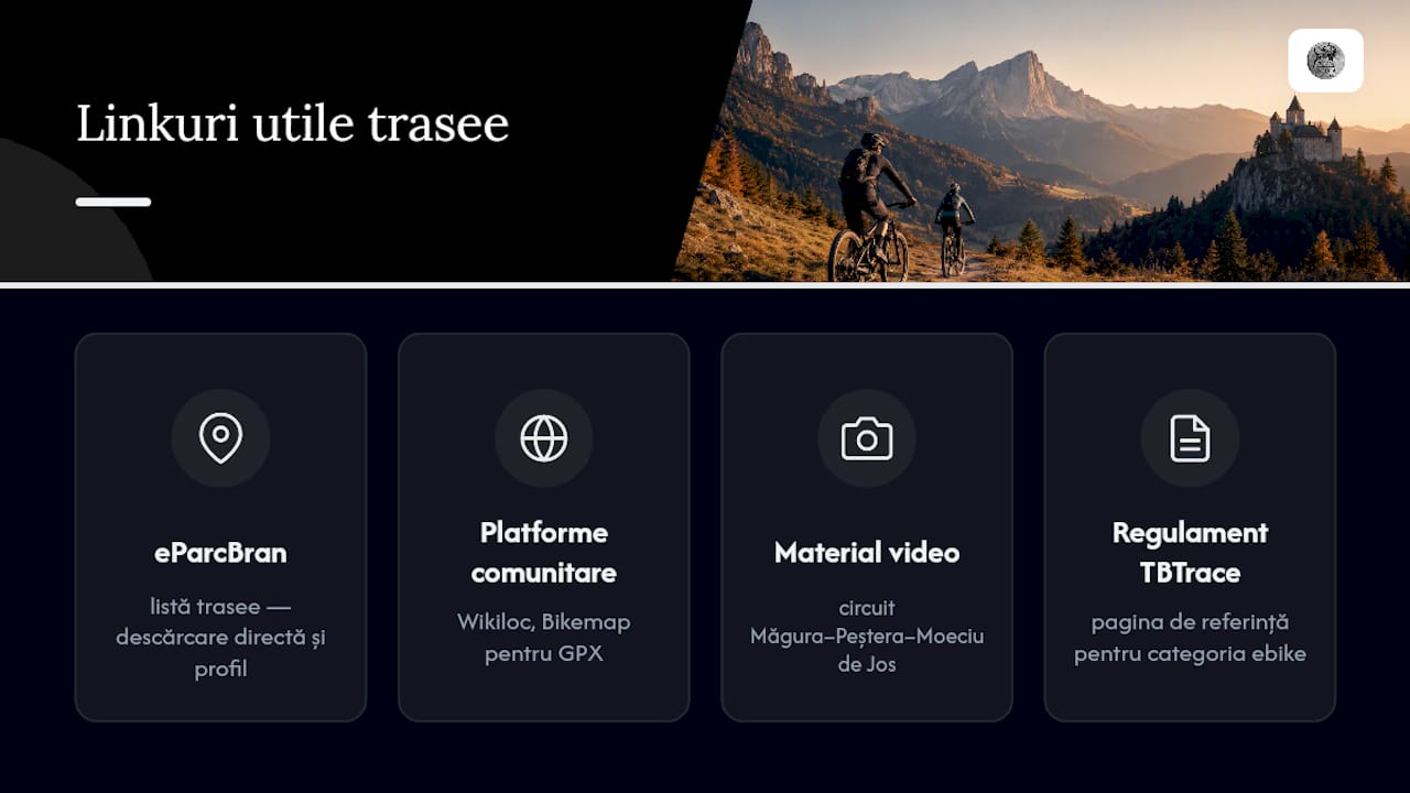Linkuri utile pentru trasee, GPX și informații practice — overview diagram