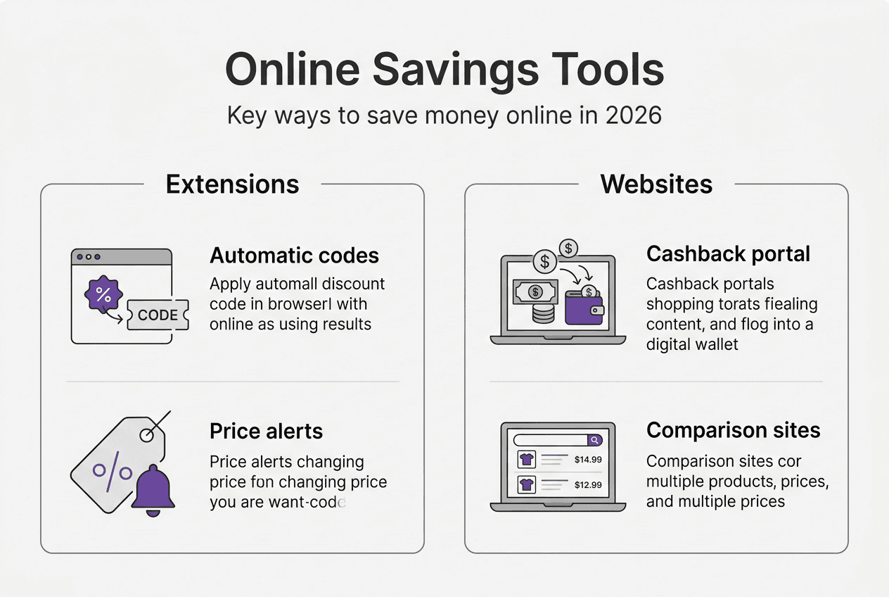 Infographic online savings tools and features