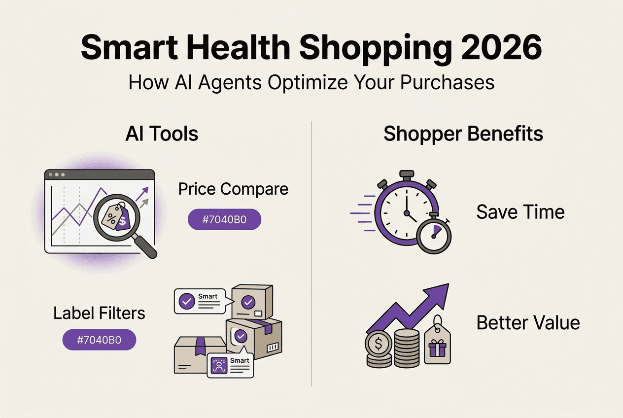 Infographic shows AI shopping tools and benefits