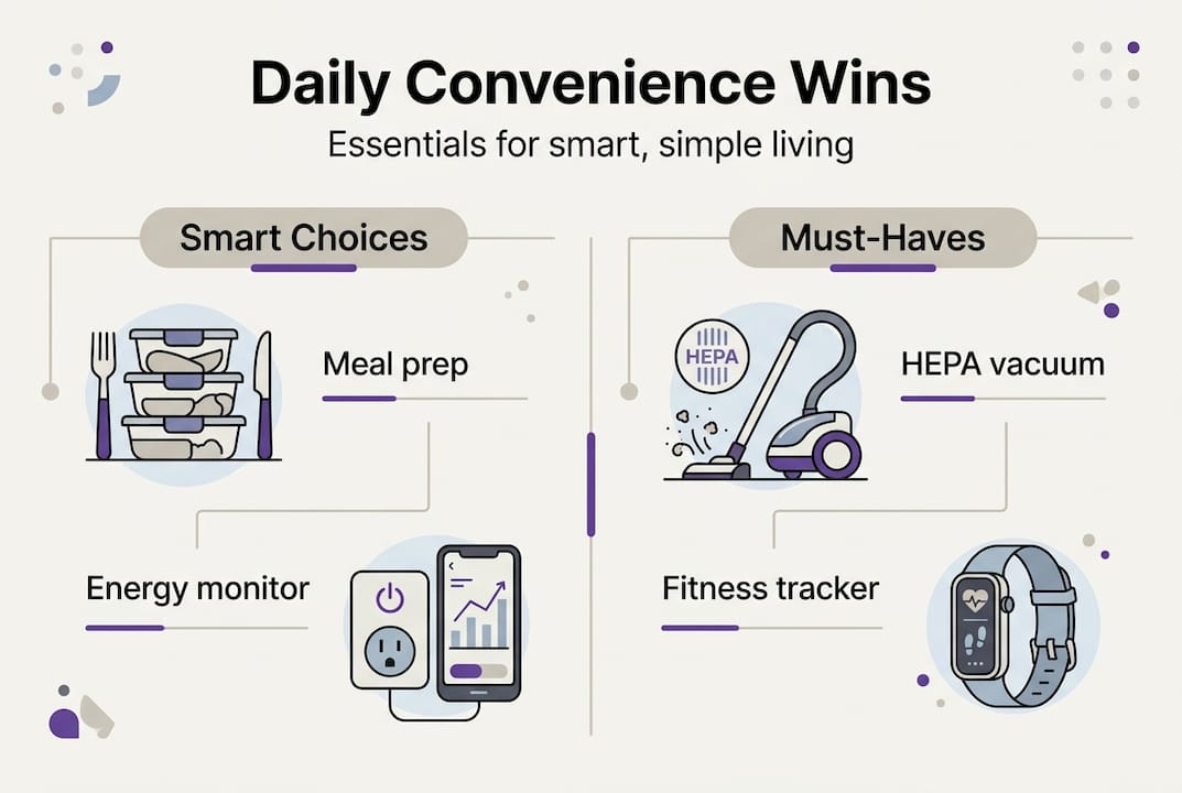 Infographic of budget-friendly convenience essentials