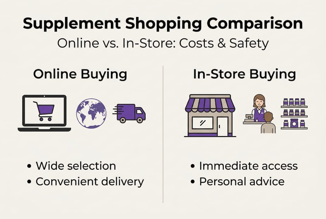 Infographic comparing online and in-store buying